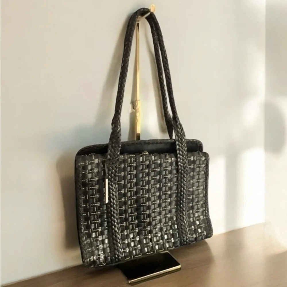 EUC ELLIOT LUCCA Leather Woven Shoulder Bag